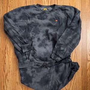 AVIATOR NATION Gray Tie-Dye Sweatshirt and Sweatpants size XL